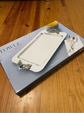 Vintage Towle T805253 Silver Plate Ornate Rectangular Tray 20" Tray Grapes